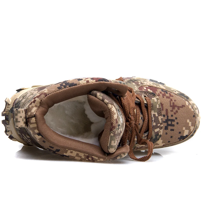 

Men's winter warm and fluffy thick cotton bootsarmy hook cotton camouflage shoes wool snow boots Rave reviews Yasilaiya