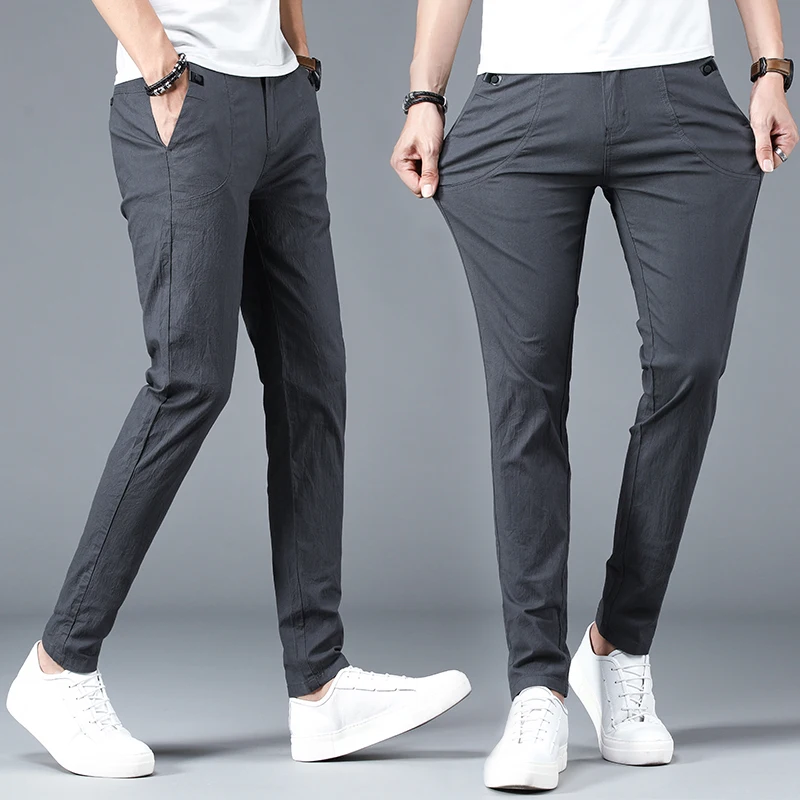 Cotton Slim Fit Chinos Fashion Trousers 