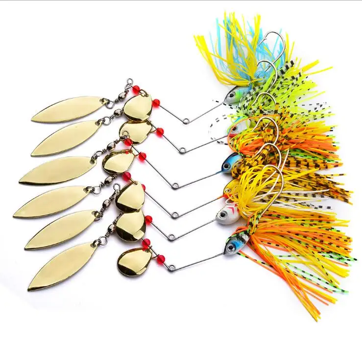 1PCS High quality buzzbait fishing lure temptation fringed beard and alloy composite sequins bait Attracting fish | Спорт и