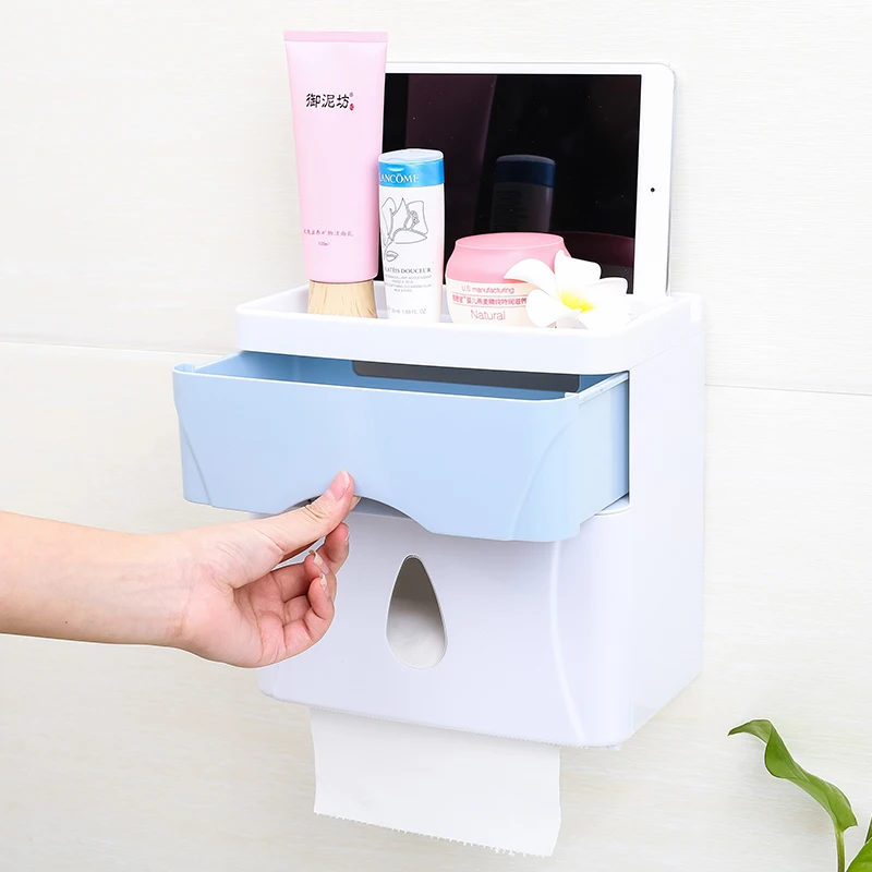 

BF040 Multi - functional non - indentation tissue box 3in1 double deck drawer paper towel box 21.2*13.1*21.3cm