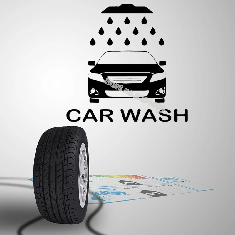 Car Wash Maintenance Wall Sticker Auto Repair Service Decor Car