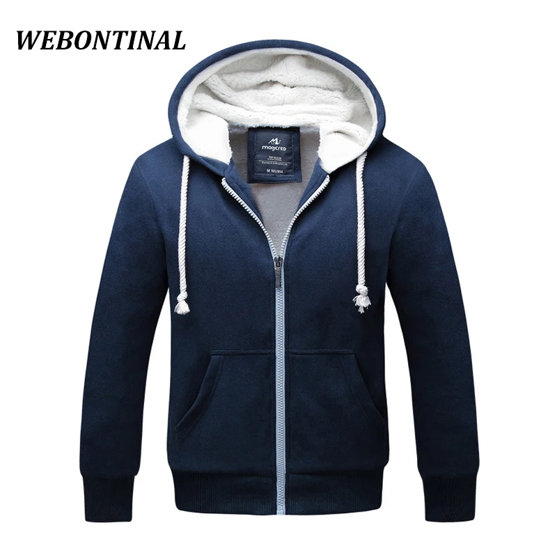 WEBONTINAL Winter Hoodie Male Cardigan 2017 Hombre Brand ZipperThick Sweatshirt Men Hoodies Quality Velvet Hoody Mens Hooded