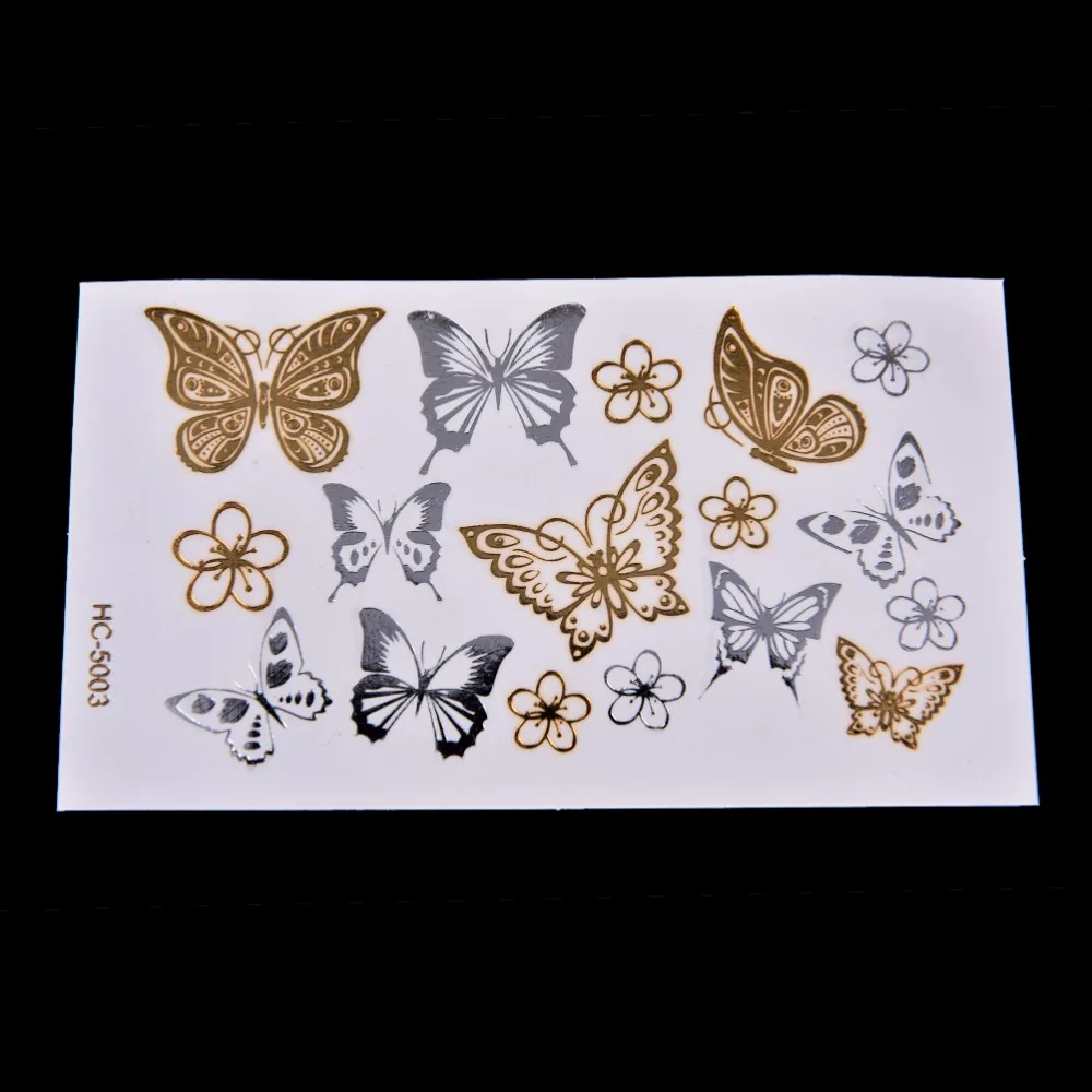 

3D Temporary Gold Butterfly Tattoo Body Art Flash Tattoo Stickers Waterproof Tatoo Home Decor Wall Sticker 11*6cm