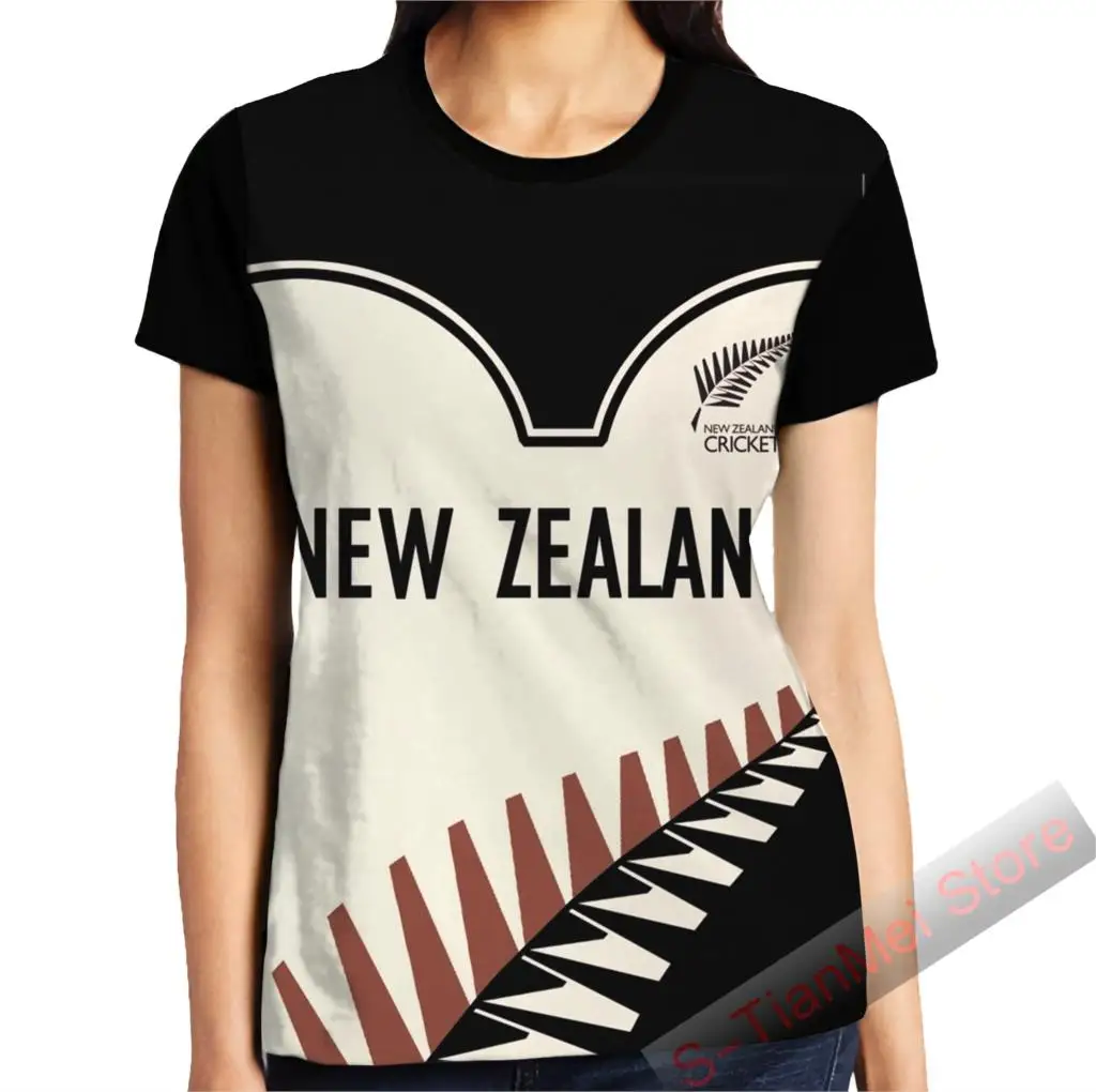 Летняя графическая футболка, мужские топы, футболки, Новая Зеландия, крикет, принт, Женская забавная футболка с коротким рукавом, повседневные футболки