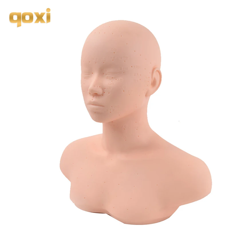 

Qoxi Professional Training Mannequin Practice Make up Eyelash Extensions heads Flat model face Eye Lashes maniqui With shoulders
