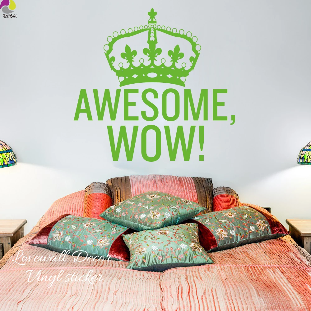Us 611 10 Offsuper Wow König George Crown Wandaufkleber Baby Kinderzimmer Schlafzimmer Familie Liebe Inspiration Quote Wall Aufkleber Autofenster