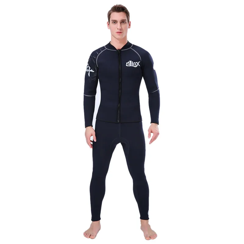 SLINX 3 мм флисовая подкладка неопреновый гидрокостюм с принтом куртки для подводного плавания брюки для мужчин и женщин зимние теплые Подводное Плавание Подводная охота
