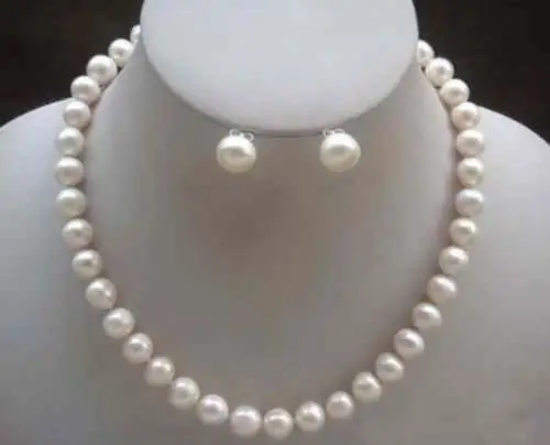

Free Shipping >>>>8-9mm Genuine Natural White Akoya Cultured Pearl Necklace Earring 18