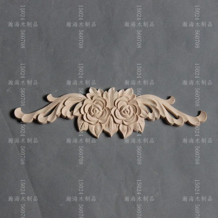 Fashion Furniture Wood Decoration Rose Long Applique Dongyang Wood