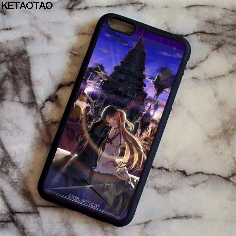 Чехлы для телефонов KETAOTAO Sword Art Online SAO Anime Manga iPhone 4 5C 5S 6S 7 8 Plus X Samsung мягкий ТПУ