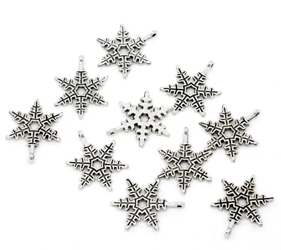 

Free Shipping 250pcs Antique Silver Tone Christmas Snowflake Charms Pendants 24x18mm Jewelry Findings Wholesales