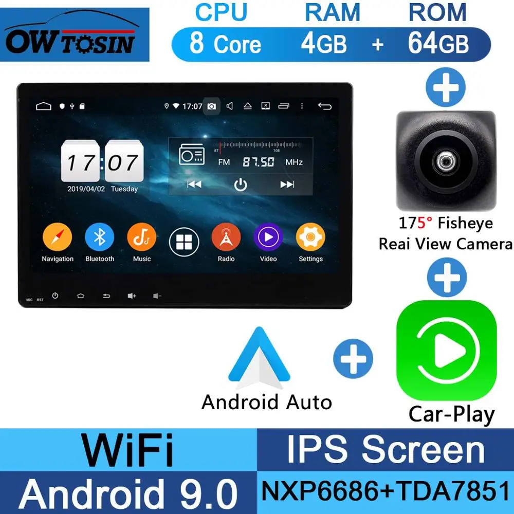 10," ips 8 Core 4G+ 64G Android 9,0 автомобильный dvd-плеер для Honda Vezel HR-V HRV XR-V gps Радио Parrot BT - Цвет: Fisheye Carplay n A