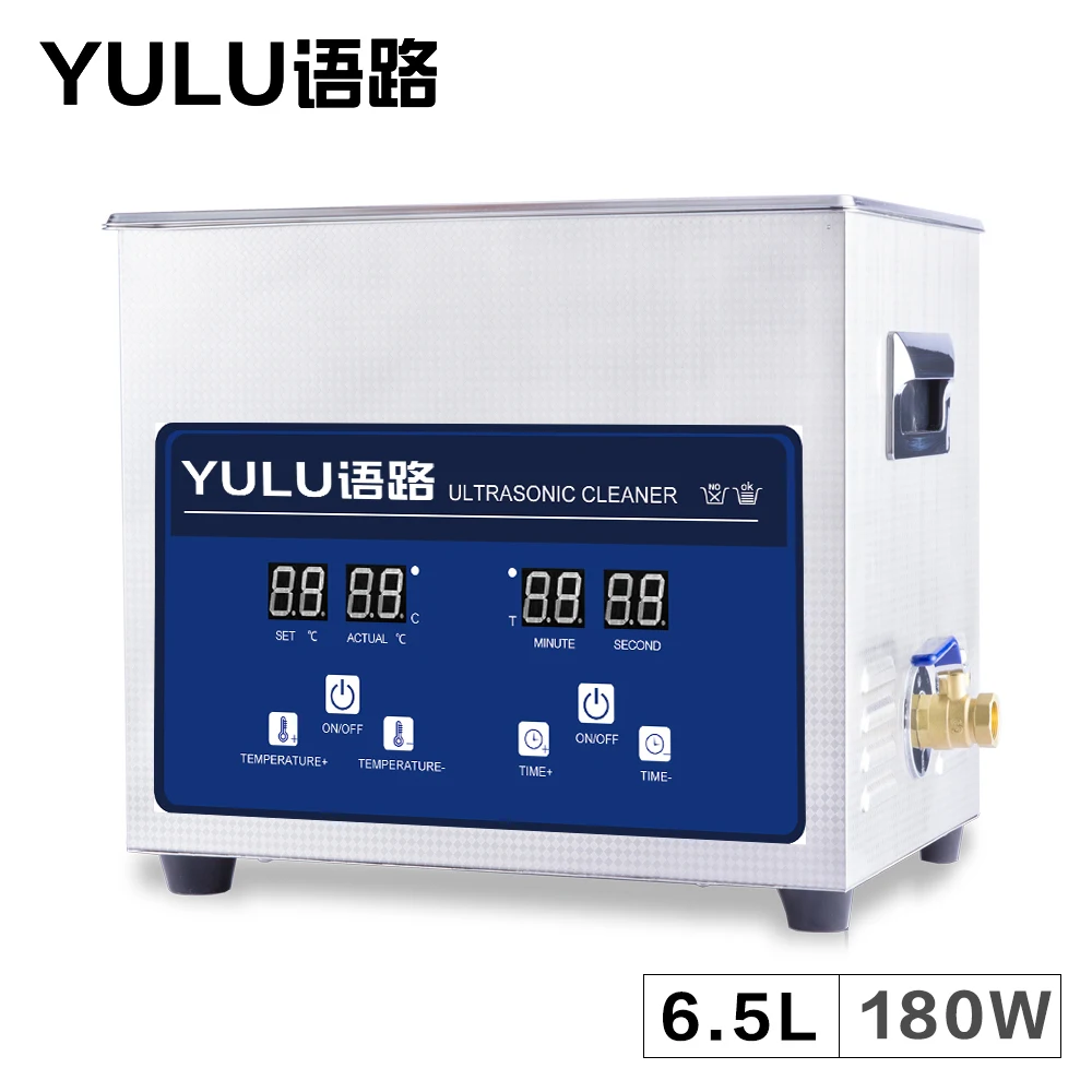 

Digital Ultrasonic Cleaning Machine 6.5L Bath Timer Heater Tableware Mold Metal Car Parts Stainless Steel Ultrasonic Washer Tank