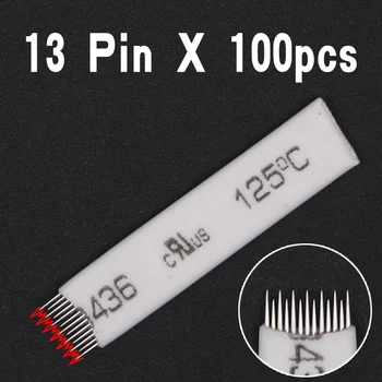 

100PCS 13-Pin Permanent Makeup Manual Eyebrow Tattoo Needles Blade For Microblading Pen