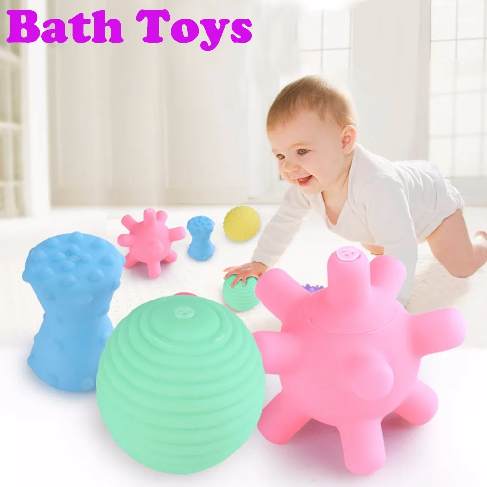 Baby Kids Toys Rubber Animals Swimming Wash Play Cartoon Toys With