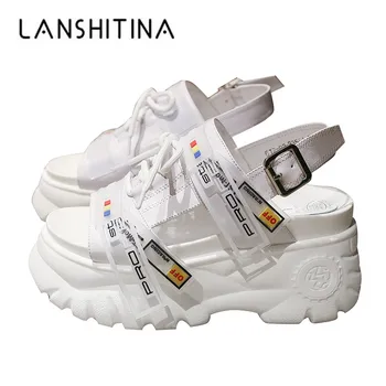 

2019 Summer Women Sandals Thick Bottom Wedge Platform Casual Shoes Ladies Ankle Strap Open Toe Shoes Woman Flat Sandals Sneakers