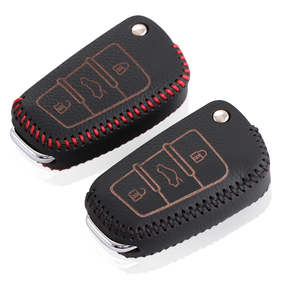 Genuine Leather car key cover case for Audi A1 A3 A4 A5 A6 A7 A8 Q5 Q7