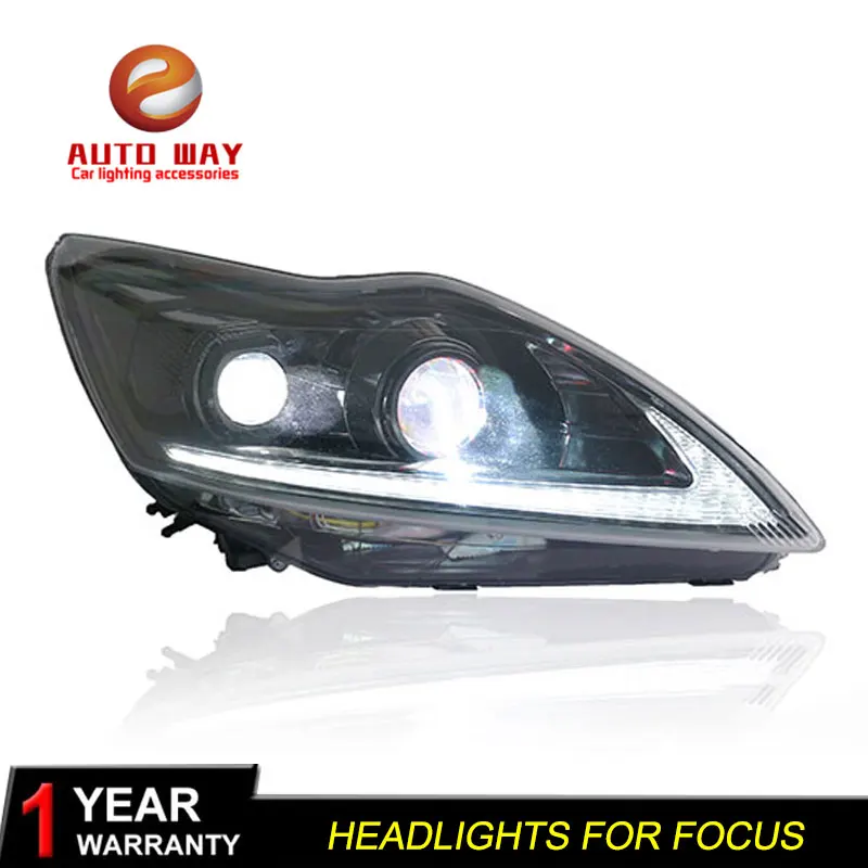 Автомобильный стайлинг фары чехол для Ford Focus 2009-2013 Bi-Xenon Ford Focus фары DRL Линзы Двойной Луч би-ксенон HID