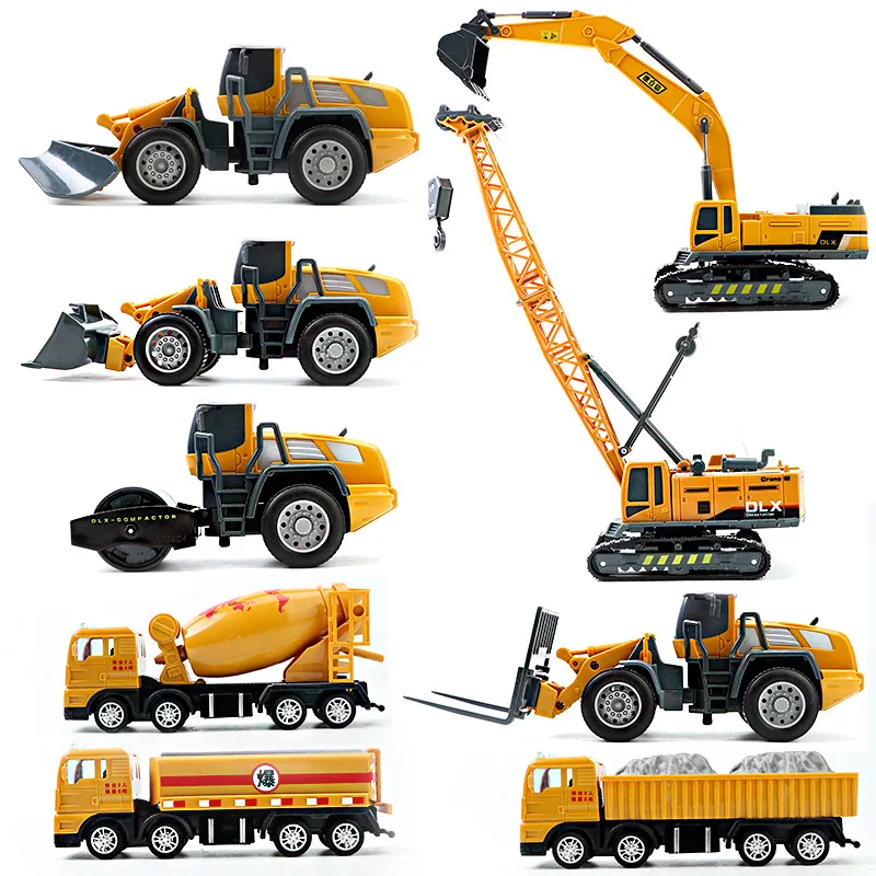 

New Children's Engineering Vehicle Model Toy Mixer Truck Excavator Boy Girl Imitation Inertia Children's Toy Alloy Gift New Toy