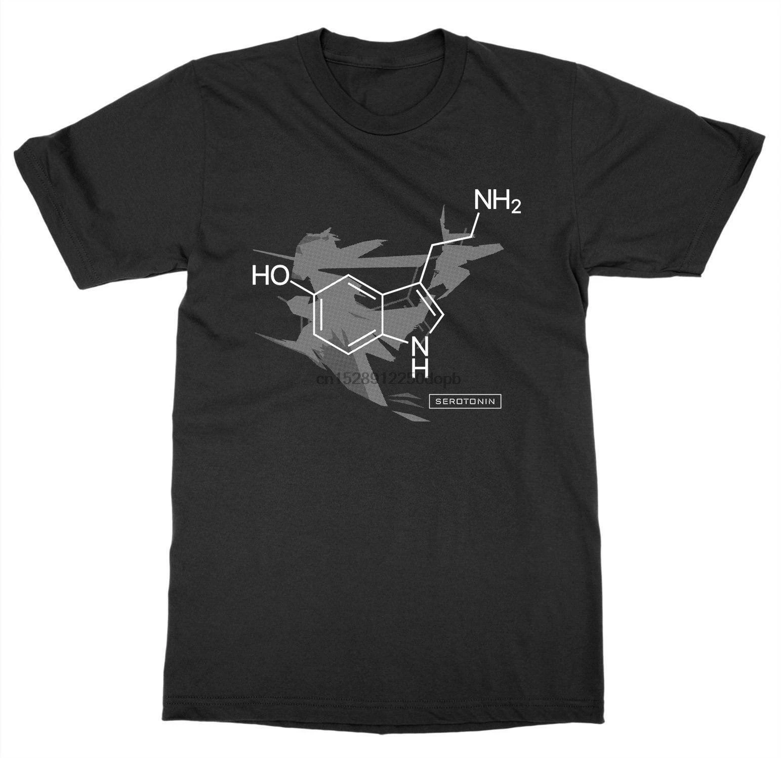 

New 2019 Hot Summer Casual Printing Serotonin Chemistry Science Molecule Lab Experiment Neuro Hormone Drug Tee Shirt