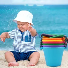 MrY Silicone Foldable Bucket Collapsible Camping Hiking Traveling Fishing Basin Beach Hand-held Barrel Shower Bath Toy Sand Dabbling