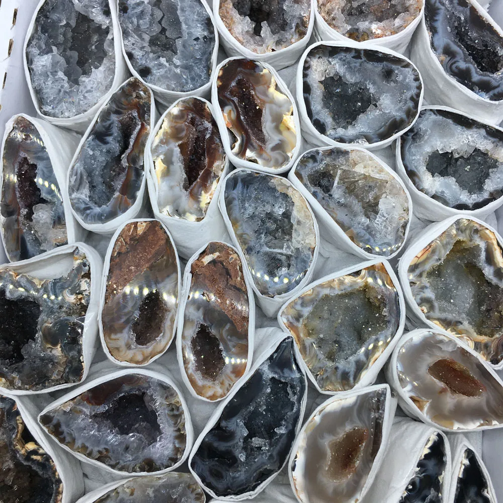

Wholesale a box natural Healing quartz Crystal Agate Geode Ornament