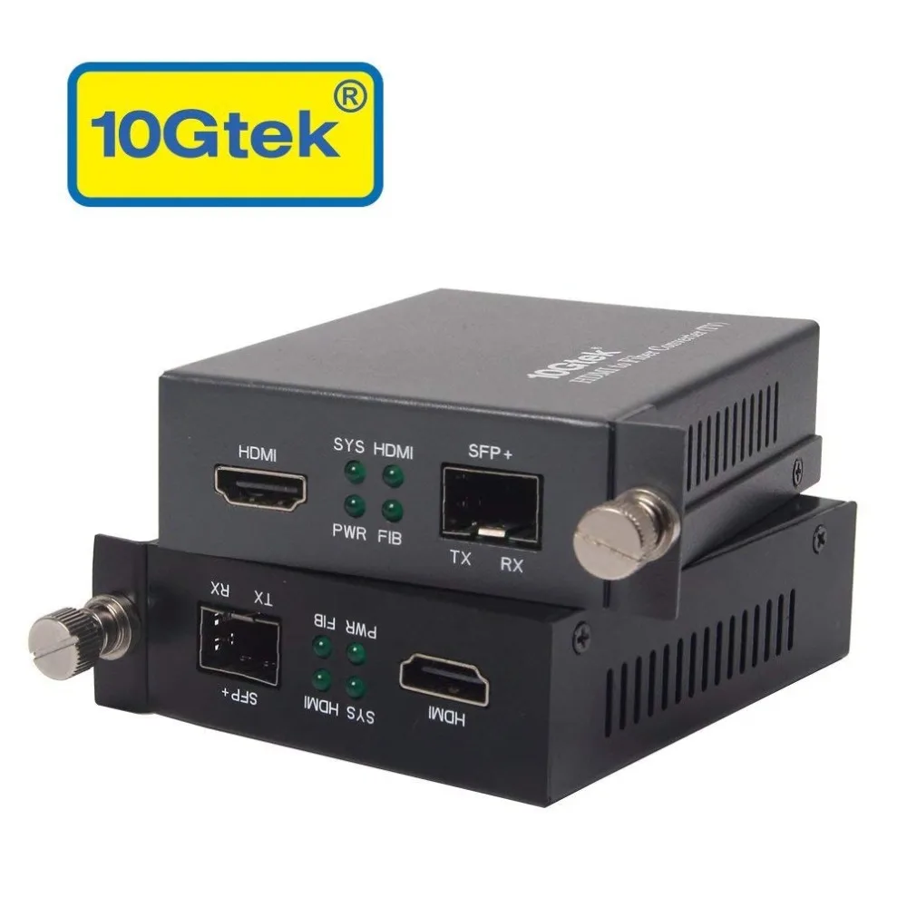 10Gtek пара HDMI к SFP+ преобразователей для DVD или tv 300 м до 80 км SFP+ трансиверов для опционального
