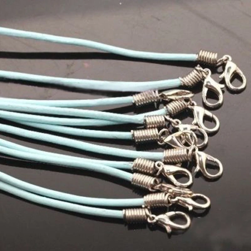 10pcs/lot Vintage DIY Chains Pendant Necklace Shellhard Fashion Leather Cord Necklace Rope Chain with Lobster Clasp Jewelry