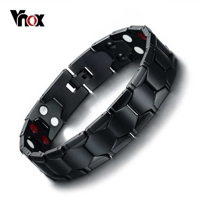 Vnox Mens Healing FIR Bio Energy Bracelet Stainless Steel