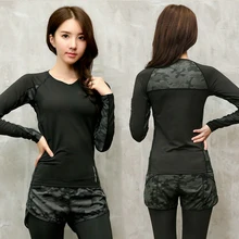 Горячая Распродажа, компрессионный Быстросохнущий Топ для йоги, для спортзала, женские спортивные футболки для тренировок, для бега, с длинным рукавом, для фитнеса, женская одежда, топы