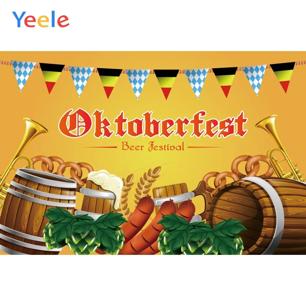 

Yeele Oktoberfest Carnival Beer Foods Wheat Cheer Photography Backdrop Personalized Photographic Backgrounds For Photo Studio