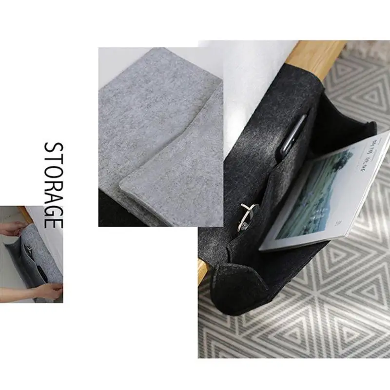 

1PC Creative Felt Bedside Hanging Student Dormitory Removable Bedside Shelf Multifunctional Computer Storage Bag OrganizerHolder