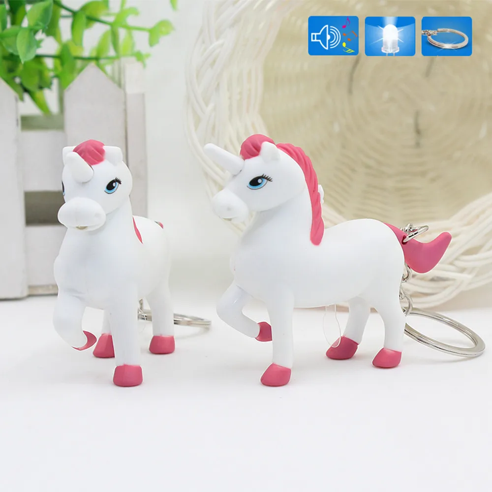 1Pcs Cute Unicorn Figure Toy Doll High Quality LED Sound Light Unicorn