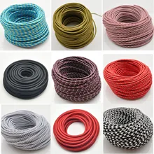 2*0,75 мм2 тканевый кабель с Текстильной Оплеткой круглый тканевый Электрический провод для люстры кулон провода ламп винтажный шнур лампы 2 метра