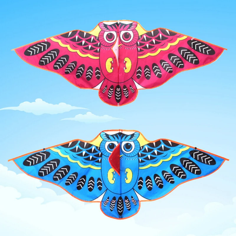 Красочный мультфильм сова воздушный змей с леска для бумажного змея легко взлетающие детские игрушки на открытом воздухе воздушные змеи игрушки для Для детей VliegerTool