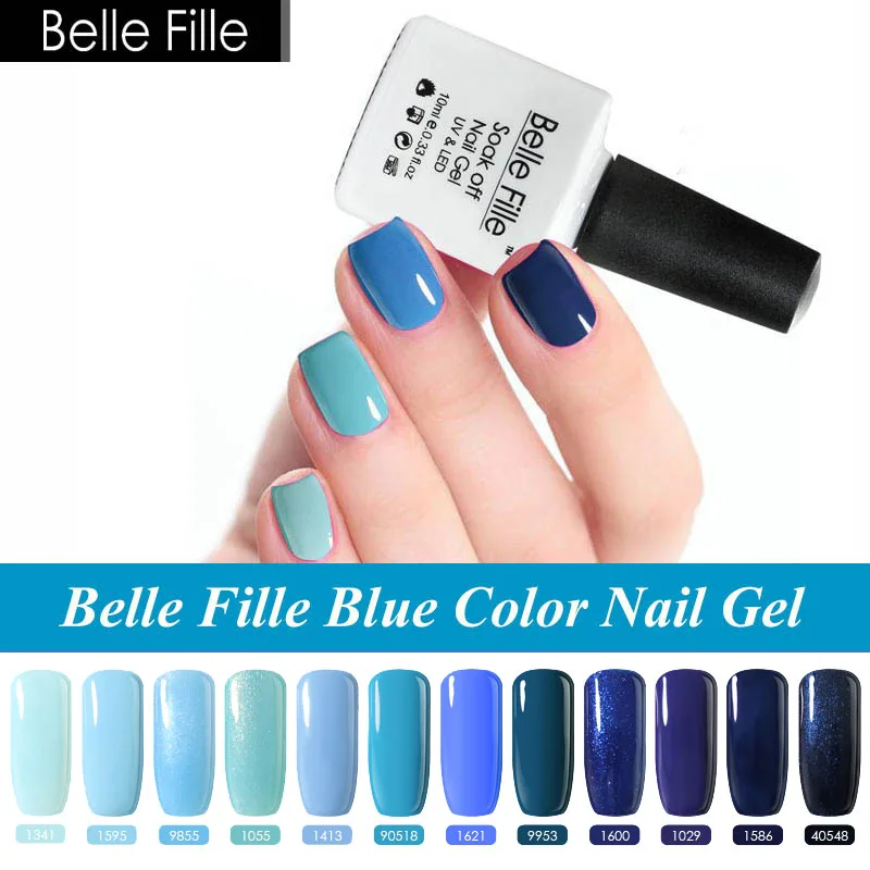 

Belle Fille Blue Series Color UV Gel Nail Polish 10ml Soak Off Gel Polish Gel Lak Lacquer Nail Art Vernis Semi Permanant B01