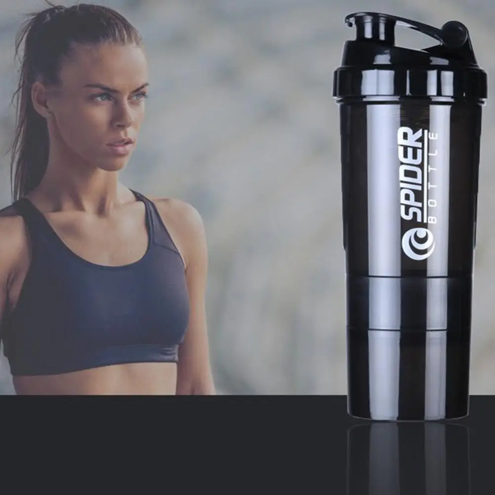 

500ml Protein Powder Shakes Bottle Sport Fitness Water Bottle Protein Shakes Smoothies Supplements Mixing Cup with Scale vew