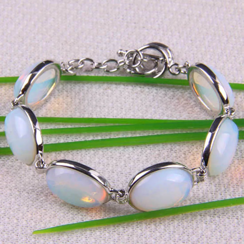Natural Stone GEM Beads Bracelet Bangle 8 Inch Jewelry G047-G057