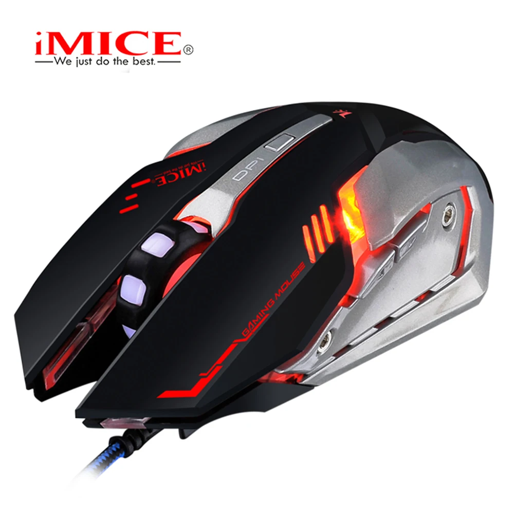 

iMICE V8 Wired Gaming Mouse 6 Buttons Optical Computer Game Mause 1000/1500/2500/4000 DPI Ergonomic LED Light Mice for PC Laptop