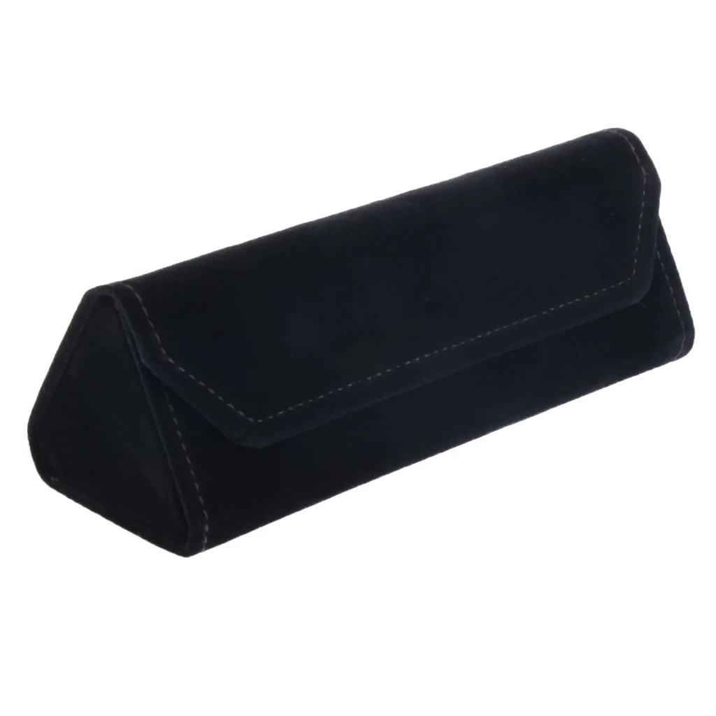 Folding Eyeglasses Hard Case Women Men Travel Glasses Box Suede Sunglasses Case Multicolor Spectacle Cases - Цвет: Black 15.8cm