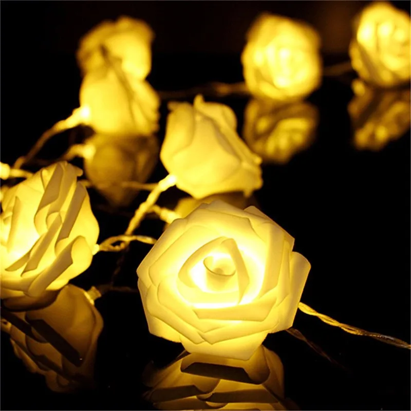 Lumi вечерние новая светодиодный светодиодная Фея струнная лампа с 20 розовыми фигурными светодиодный на батарейках роза цветок струнная