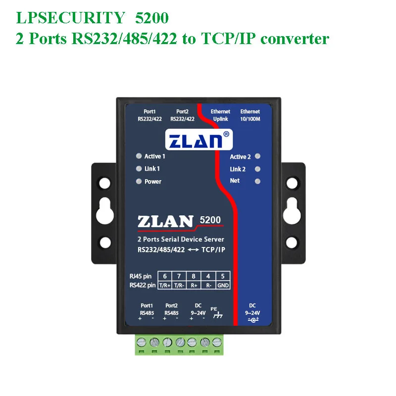 2 Последовательный порт в Ethernet конвертер/RS232/RS485/RS422 в TCP/IP поддержка расширения порта DHCP/dhc для обновления/монитора