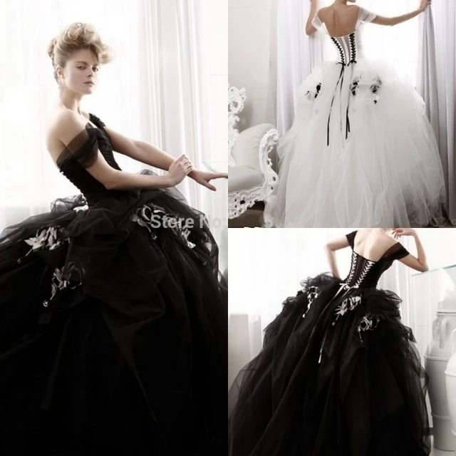 2016 vestido de fiesta novia negro gótico vestidos con volados de