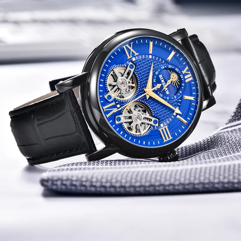 BINSSAW новые автоматические механические мужские часы Tourbillon оригинальные модные