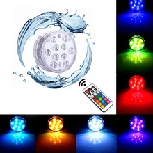 10 Led RGB погружной светильник с дистанционным управлением, на батарейках, подводный Ночной светильник, ваза, чаша, для улицы, для сада, вечерние, украшения