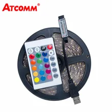 5 В USB RGB светодиодный светильник 0,5 м 1 м 2 м 3 м 4 м 5 м SMD 2835 60 светодиодный s/M светодиодный светильник Диодная лента с 24-клавишным RGB контроллером