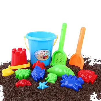 

6/14Pcs Kids Sand Water Beach Toys Castle Bucket Spade Rake Fish Mold Play Tool Set Funny Tools