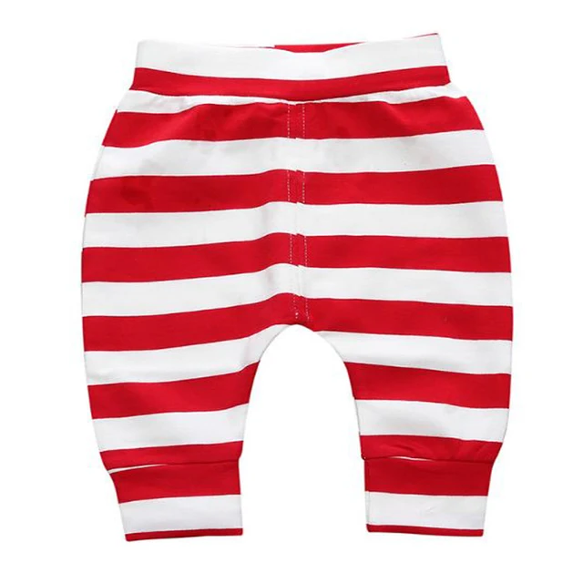 2019 Spring Autumn baby boy red white stripe pant cotton newborn boy