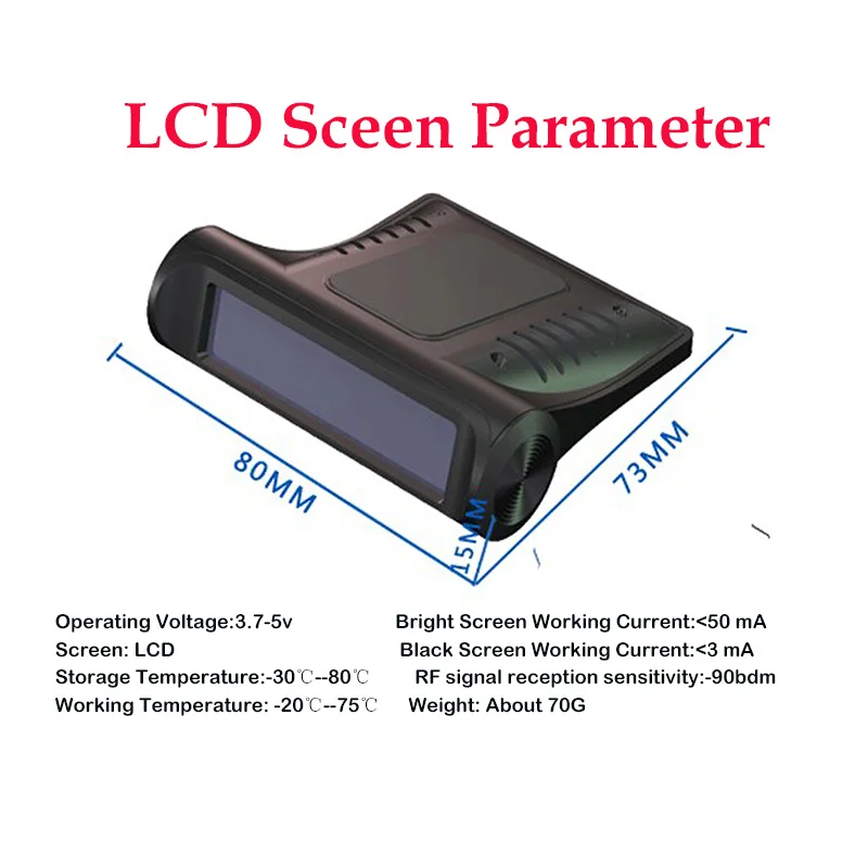 TPMS Solar Wireless Car Tire Pressure Indicator 4 External Sensor Energy Display LCD Screen Car Alarm System 1 (12)