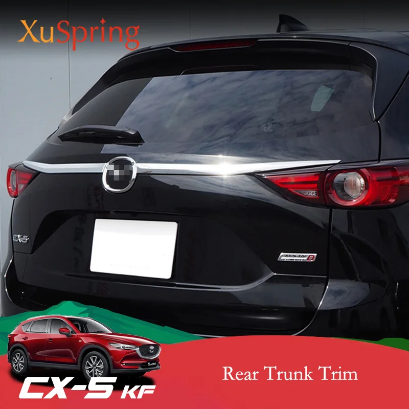 

Car Rear Back Tail Box Door Trim Stickers Strips Chrome Garnish Styling For 2017 2018 2019 Mazda CX-5 CX5 KF